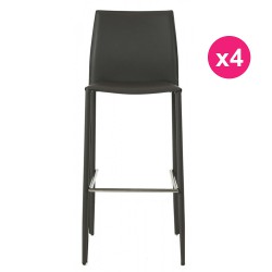 Satz von 4 Bar KosyForm graue Kunstleder Stühle