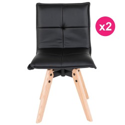 2er Set Stühle Leder schwarz KosyForm