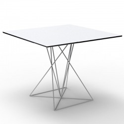 Table FAZ Vondom white base stainless steel lacquered 70x70xH72