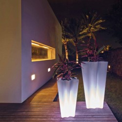 Conjunto de 2 macetas luminosas adiós VONDOM LED blanco altura 70 y 100