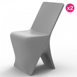 Juego de 2 sillas VONDOM diseño Sloo Grisr