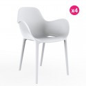 Conjunto de 4 cadeiras Sabinas Vondom branco