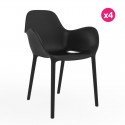 Set of 4 chairs Sabinas Vondom black