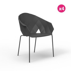 Lot de 4 Chaises Vases Vondom Noir Lot de 4 Chaises Vases Vondom Noir