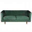 Sofa 2 Places Vintage Green Velvet and Walnut Walnut KosyForm Mantis