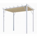Pergola Aluminium Habrita White 12m2 with 140gr shade canvas