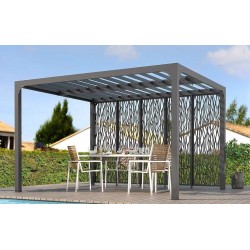 Lame orientabili bioclimatiche Pergola 11m2 e facciata Brise-Vue 3,6 m