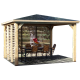 Kiosque de Jardin Blueterm en bois 12.32 m2 avec 2 Parois Habrita
