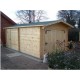 Garage en bois massif Habrita 21,7m2 avec madriers 42mm