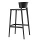 Lot de 4 tabourets de bar Vondom Africa hauteur d'assise 74,5 cm noir