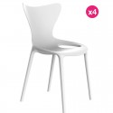Set of 4 Chairs Love Vondom Milos white