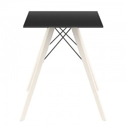 Dining table Vondom Faz Wood black square top and bleached oak feet