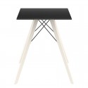 Table à manger Vondom Faz Wood plateau carré noir et pieds chêne naturel