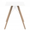 Eettafel Vondom Faz Hout wit vierkant blad en natuurlijke eiken poten