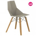 4-Stühle-Stapel Vondom Faz Wood2 Wood2 Fuße Eiche