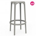 Set of 4 stools of Bar Brooklyn Vondom seat height 76 gray dove