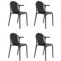 Set of 4 armchairs Vondom Brooklyn black