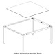 Table basse Frame Aluminium Vondom 100x100xH32 blanc avec bords noirs