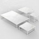 Table basse carrée Pixel Vondom Entzo blanc et pieds blancs 80x80xH25