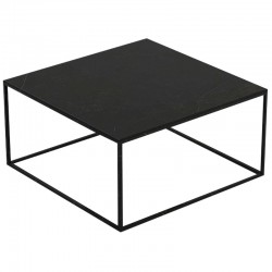 Mesa de centro cuadrada Pixel Vondom Dekton Kelya patas negras y negras 80x80xH25