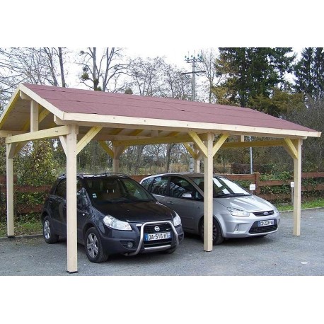 Carport in autoclave Pine Treated 15m2 con copertura in PVC Habrita