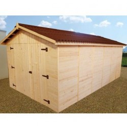 Garagem de madeira maciça Habrita 15,60m2 em painel de 16mm