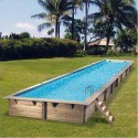 Pool Holz Ubbink Linea 500x800 H140cm Liner Grau