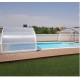 Cerramiento de piscina Cintrè Refugio telescópico Malta listo para instalar para piscina 800 x 400