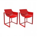 Set of 2 Wall Street Armchairs Vondom Red