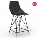 Lot de 4 Tabourets Faz Vondom assise 66cm Noir et Métal