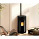 Stufa a pellet Ferlux Helen Magique 6 kW Vetro nero rotondo