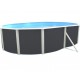 Piscine hors sol TOI Majorque ovale 550x366xH120 avec kit complet Anthracite