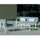 Garden furniture Sofa Azores-8 White finish Light Grey fabrics Maroland Dralon 5 seater Hevea