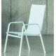 Garden furniture Avalon -7 HPL Aluminum White and textilene 4 places Hevea