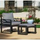 Garden furniture Piave-7 Aluminium Anthracite and dark grey fabrics 4 places Hevea