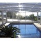 Mid-high pool enclosure Telescopic shelter Capri 6.44x4m without rail