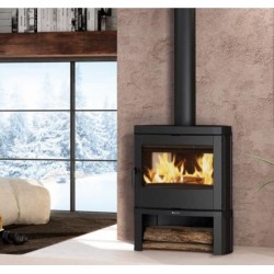 Bronpi Dover 9kW round wood stove with pyre