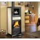 Fogão a lenha com forno Nordica Extraflame Rossella mais creme de 6,5kW