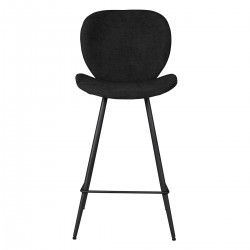 Set of 2 Chairs Worktop Ania Black Fabric Base Metal VeryForma