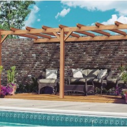 Pergola adossée en bois brut Palma 3x3m 9m2