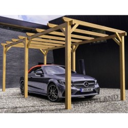 Carport en bois pour voitures 6x3m Badajoz 18m2 Maderland