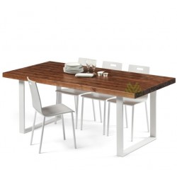 Table salle à manger en bois Sophie Premium 1.6x0.96m couleur Noyer