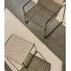 Sedia Arvin Swirl in tessuto ciniglia beige e gambe in legno di rovere VeryForma