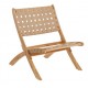 Beli Opklapbare fauteuil in massief hout en beige touw VeryForma