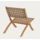 Beli Opklapbare fauteuil in massief hout en beige touw VeryForma