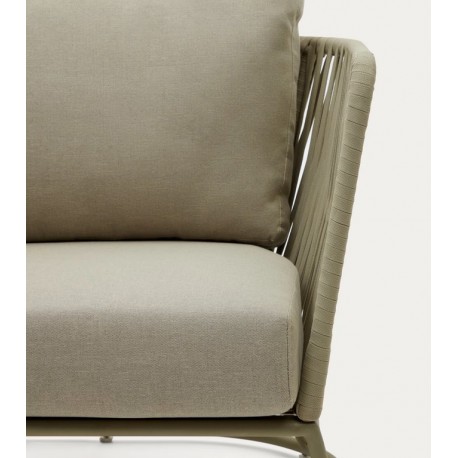 Saco tuinfauteuil in touw en groen staal VeryForma