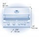 Napoleon Grill a Gas da Incasso 700 Big 32 con 4 Fuochi e 1 Infrarosso Posteriore
